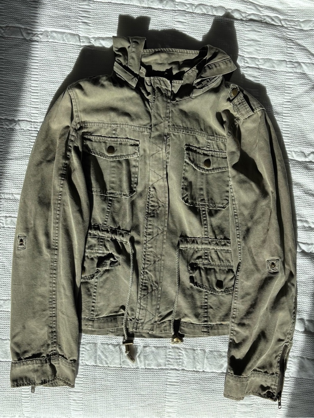 American Rag Womens Large Utility Jacket Army Green